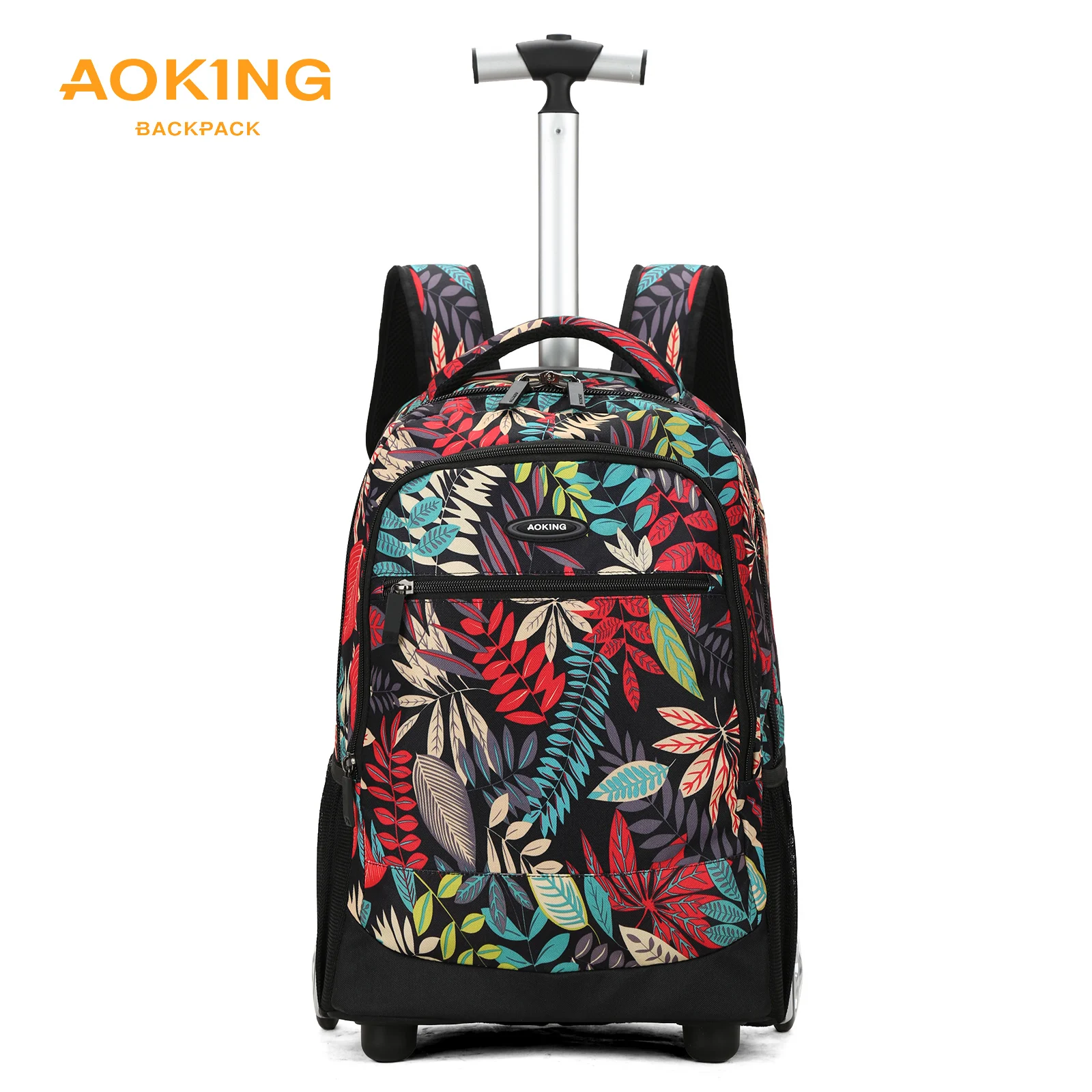 Aoking Manufacturer wholesale cute unisex durable school trolley bag waterproof outdoor trolley travel backpack with wheels