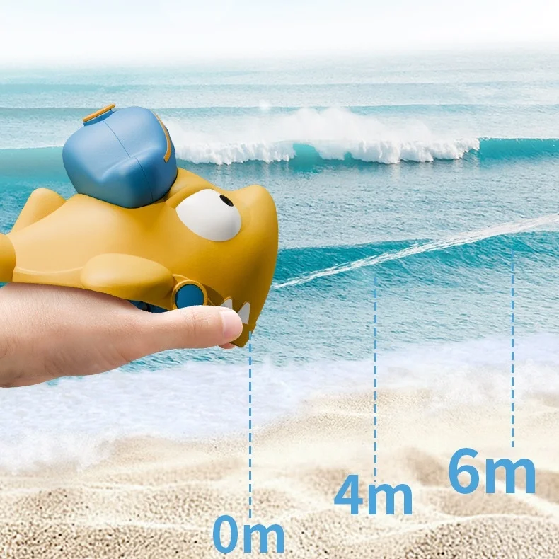 Outdoor summer hot selling cartoon dinosaur shark hand-held water gun kids beach battle kindergarten wholesale water gun toys