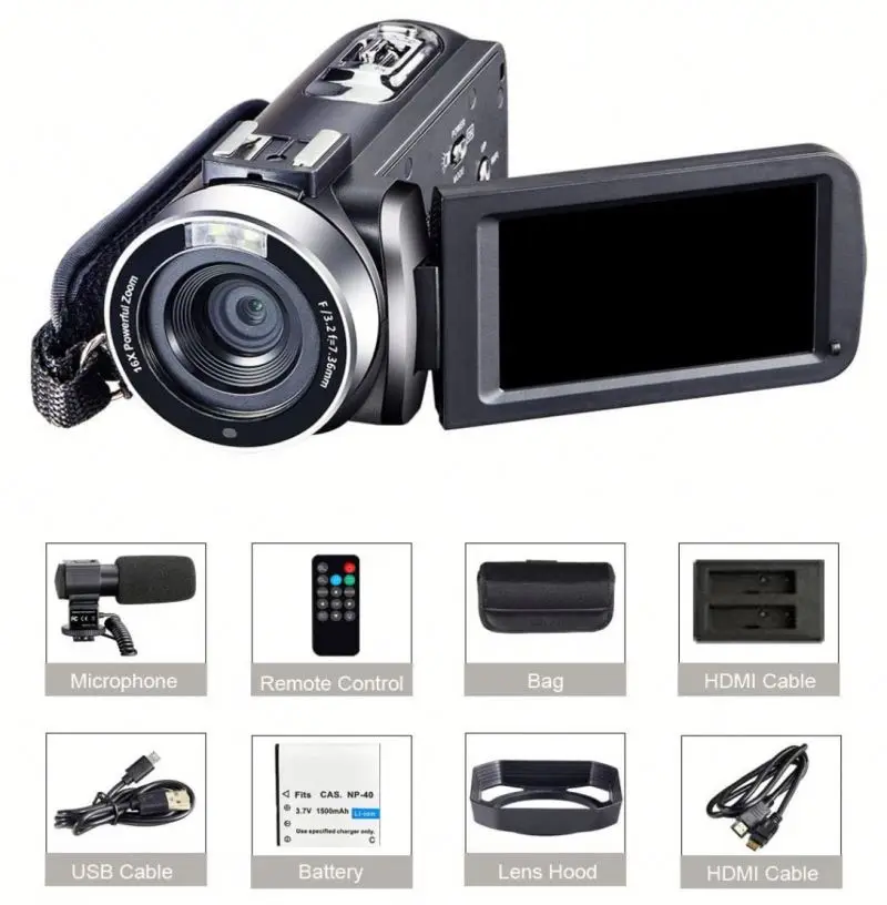 4K сенсорный экран камеры с микрофоном подходит для 48MP HD