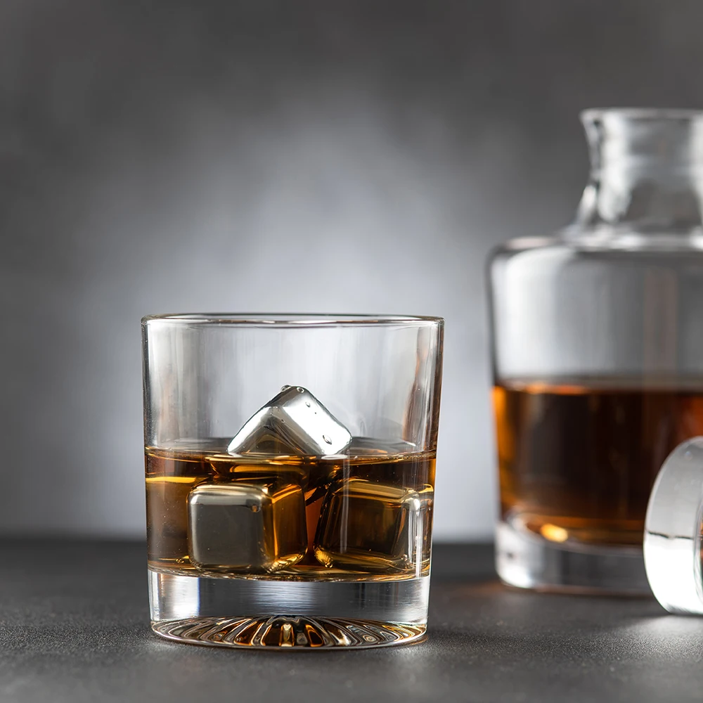 Custom Logo Customizable Bottom Pattern Lead Free Luxury Heavy Base Whisky Glasses Old Fashioned Whiskey Glass