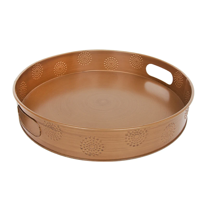 Wholesale Handmade Decorative  Kitchen Food Burger Galvanized Serving Tray With Handle