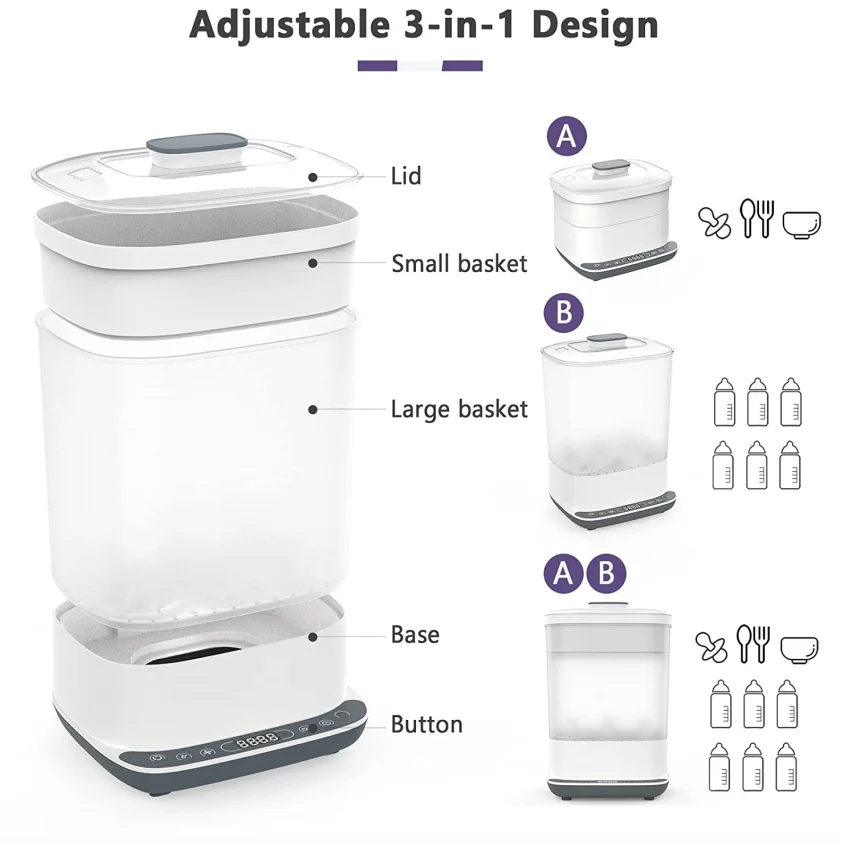 High Quality Factory Price drying steam electric pet bottle baby milk bottle sterilizers