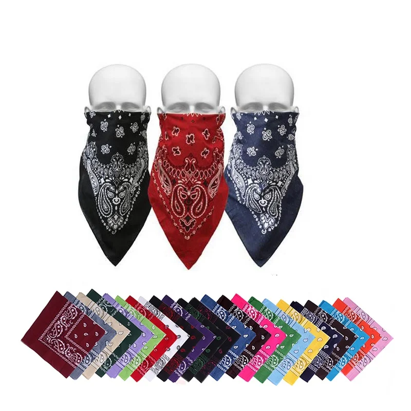 Cheap Teenages Customized Hip Hop Bandit Headwear Cotton Paisley Printing Square Bandana