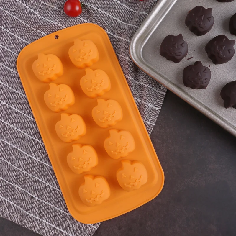 Halloween Grimace Chocolate Mold Pumpkin Cookie DIY mould Holiday Party baking Supplies Witch hat Bat celebration cake mold