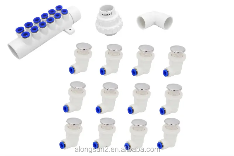 Air Bubble Kit Hottub Garden Pool Spa 6 Jets smart With Led Light Easy Install pool pump jet parts