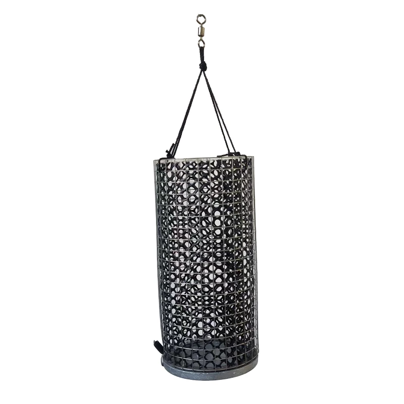 Fishing Accessories Stainless Steel Fishing Bait Cage Fishing Trap heavy Bottom Basket Feeder Holder