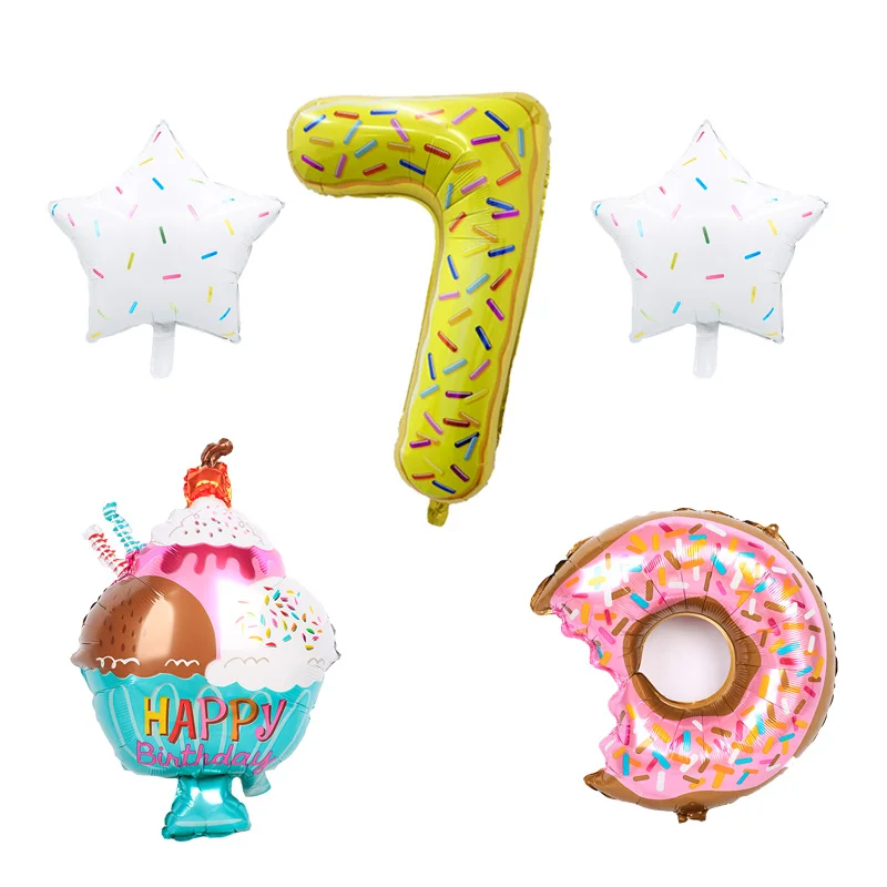 
Ice cream digital package aluminum foil globos birthday theme party holiday celebration children birthday theme scene decoration 