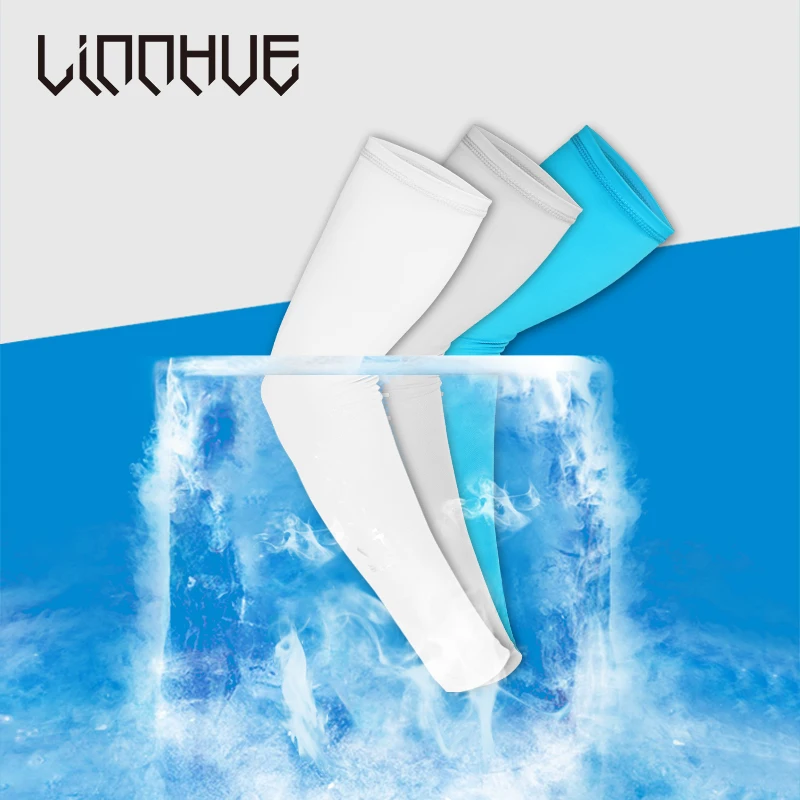 Outdoor Ice Silk Fishing Arm Sleeve Cycling Sports Running Fishing Sleeve Cover Sun UV Protection Breathable Cuffs Oversleeve