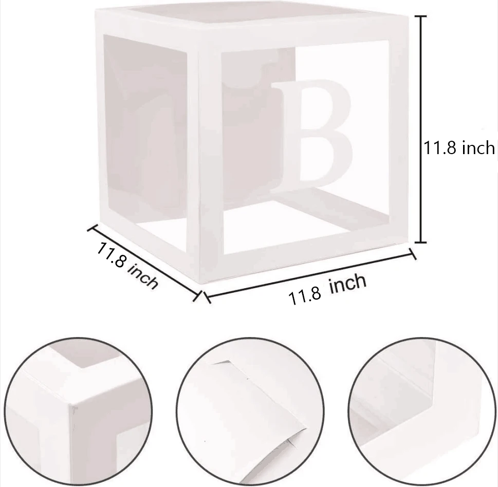 2021 New Product 4 PCS DIY Baby Shower Blocks Transparent Party Decoration Boxes