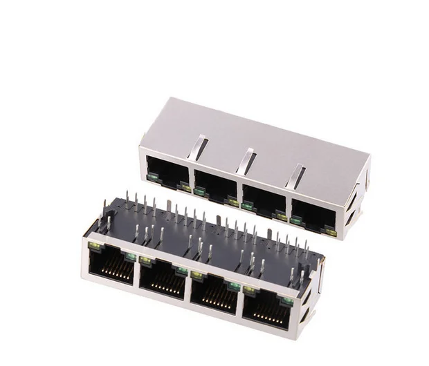 Professional Manufacturer 100 Base 1x4 Port RJ 45 Connector Transformer with Shield Jack