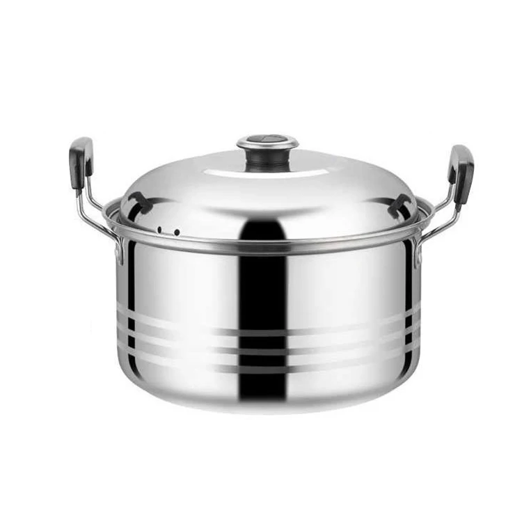 High quality stainless steel 304 soup pot  with glass lid soup cooking pot for home restaurant