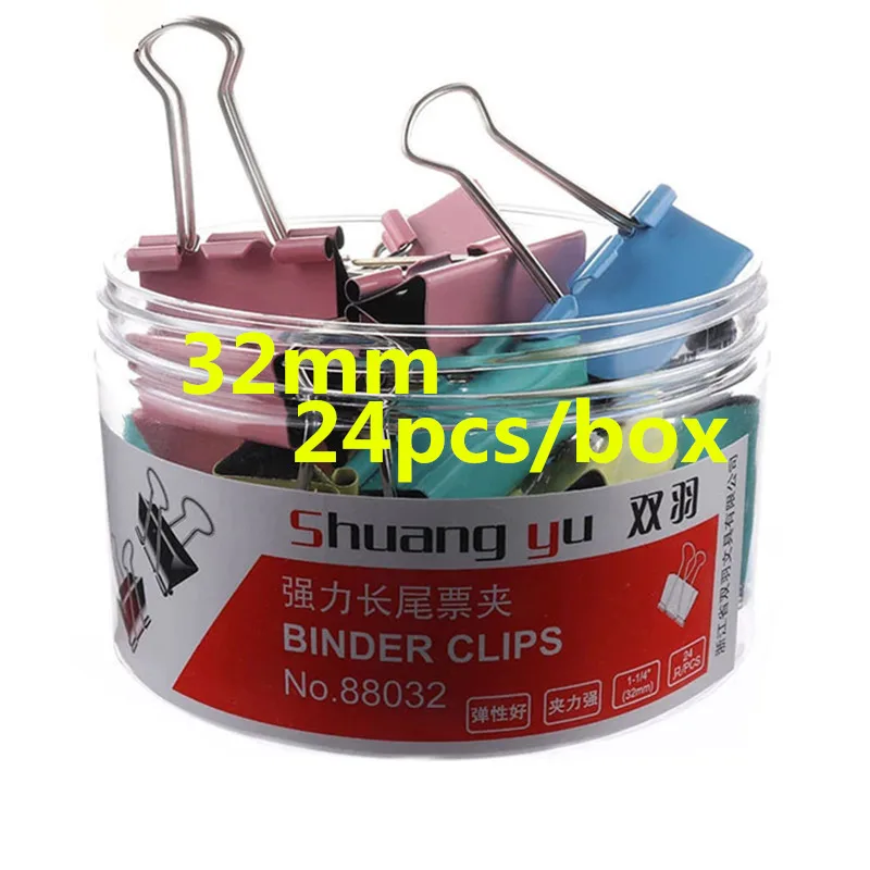 1.25-inch Metal Colorful Notes Letter Paper Clip Office Supplies Binding Securing Clip