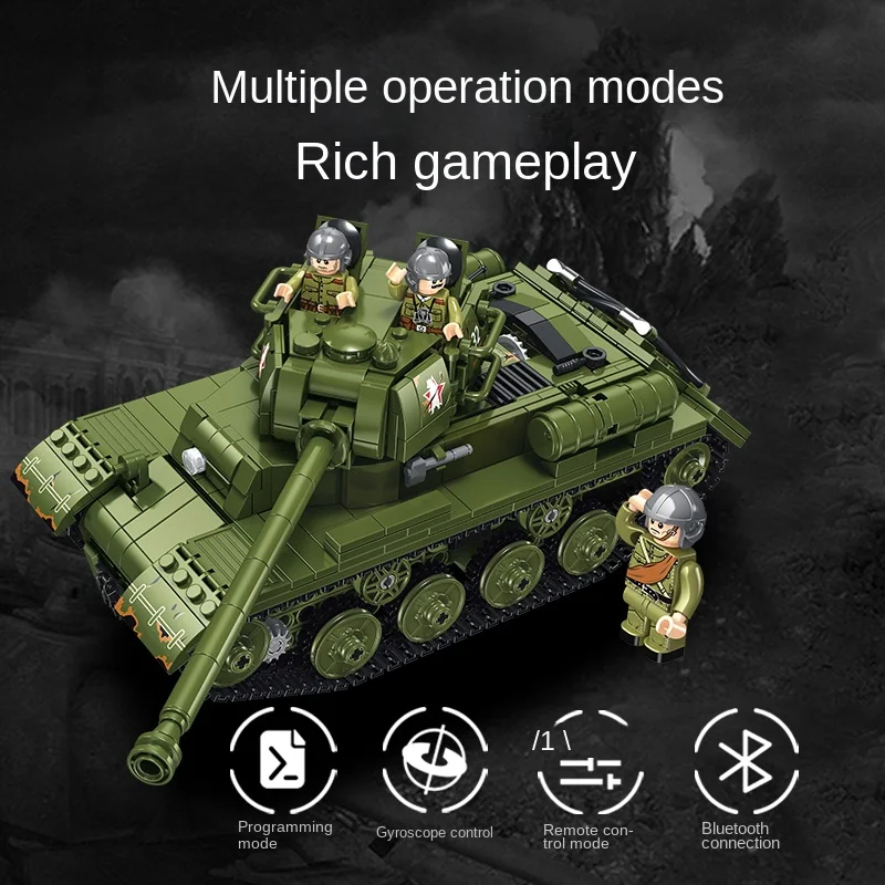 wholesale  New Arrival  JS-2 Soviet Tank 676007 RC Main Battle Tank Simulated Military War Tank Car Building Blocks