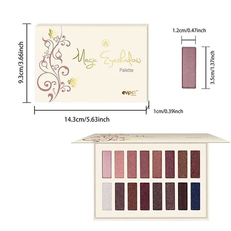 Eyeshadow Palette Highly Pigmented Hudamoji Makeup Matte Shimmer Neutral Smoky
