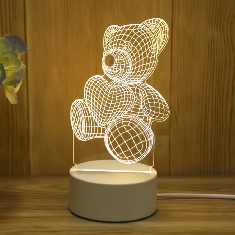 Новый маленький дешевый мультфильм Аниме игра ACG USB светодиодный акриловый декоративный Настольный светильник для спальни день рождения подарок на Святого Валентина