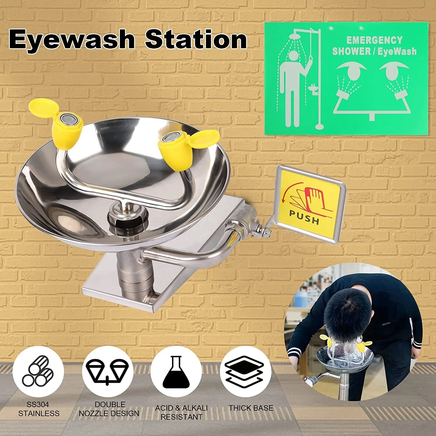 Wall Mount Eyewash Station Eye Wash Manufacturers portable eyewash station