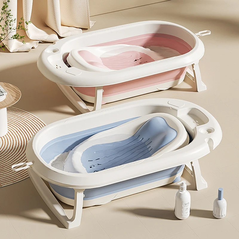foldable baby bathtub support newborn infant bather portable anti-slip plastic TPE baby bath shower seat with stand