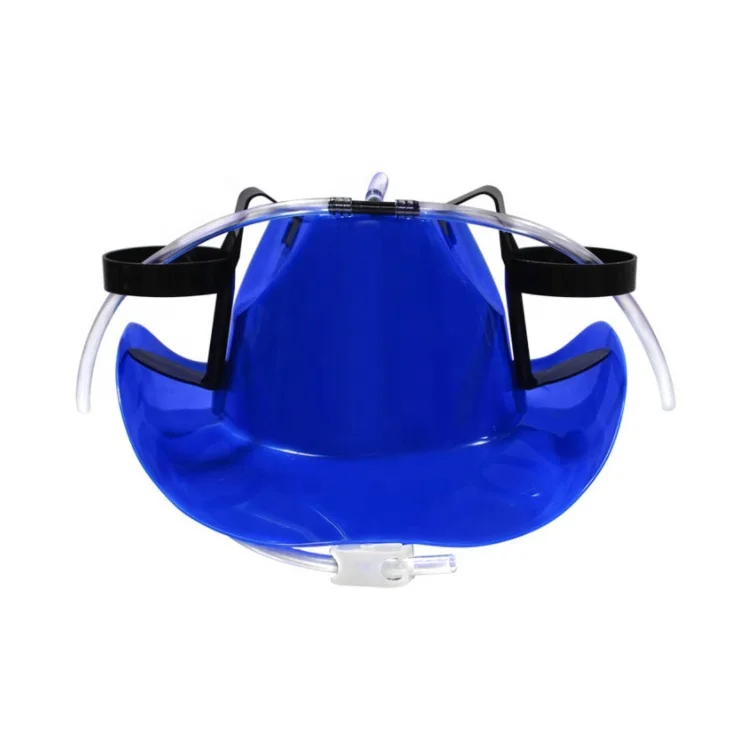 Novelty Beer& Soda Guzzler Drinking Helmet,  Cowboys Drinking Hat with Straw - Fun Party Hat