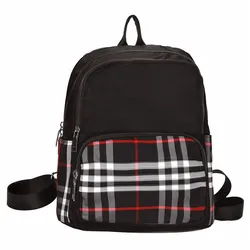 Yuhong  Korea Style Woman Casual Large Capacity backpack Popular College Backpack Stylish Custom Grid Nylon Student Backpack