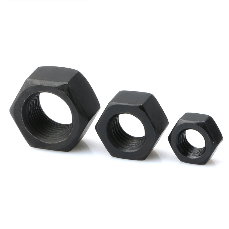 Plain M4 M8 Nut Zinc Colored Carbon Steel Metric Customized Hex Oxide Black Industry Fasteners Hex Nuts