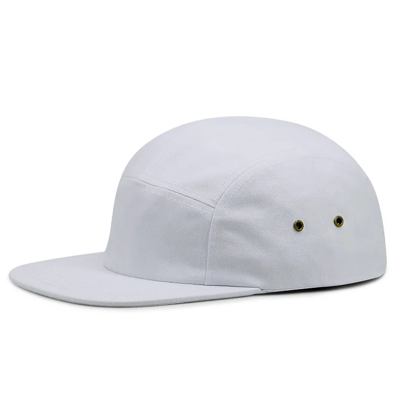 Cheap Wholesale Camp Cap Flat Brim 5 Panel Strapback Hat Custom Logo 5-panel Camper Hat