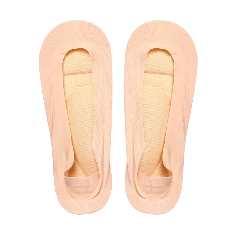 Women Insoles 3D Stretch Breathable Deodorant Invisible Socks Silicone Anti-off Silk Boat Socks Black Ankle Socks