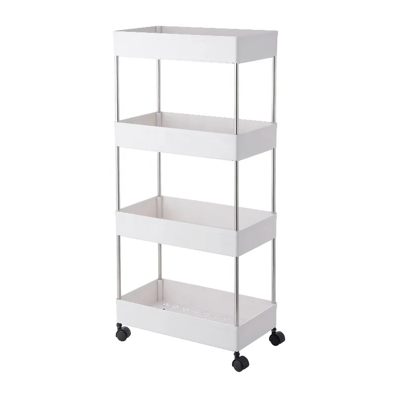
Hot Sale Plastic Foldable Storage Shelf Rack with Wheel 