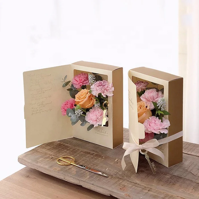 Chengruo Custom Emballage Caja Regalo Handmade Cardboard Hollow Decorative Book Shape Gift Box Flower Packaging For Gift Jewelry