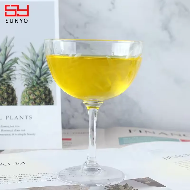 Wholesale Custom Personalized Calcium Free Glass Unique Branch Pattern Cocktail Glass Martini Glass