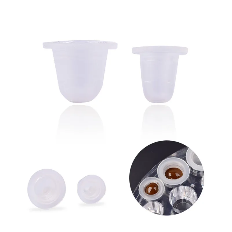 Disposable plastic glue cup container for semi-permanent makeup pigments microblading ink cups silicone diy