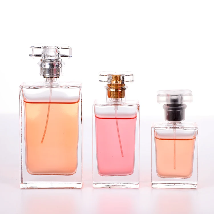 Hot sale square 30ml 50ml 100ml glass perfume bottle, can be customized