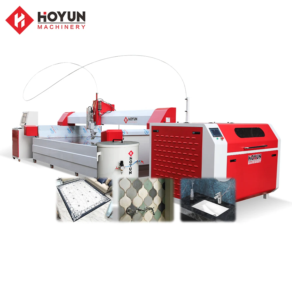 Hongyi cnc stone marble table and ceramic tiles water jet  cutting machine small