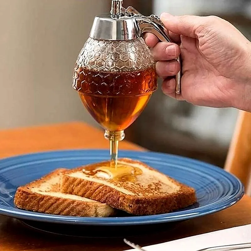 No Drip Glass Syrup Honey Dispenser Glass for pancake