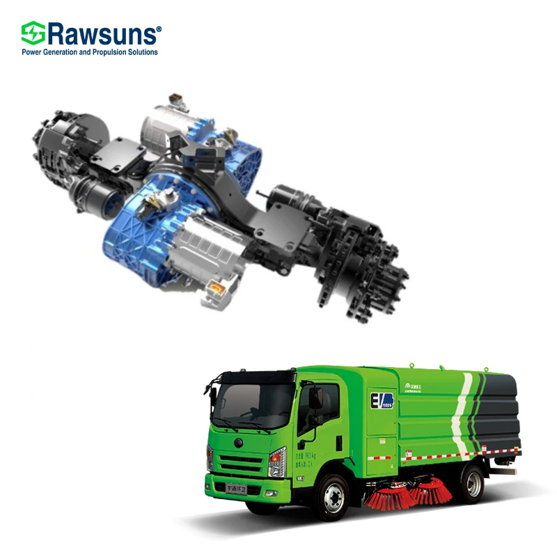 Electric axle with traction motor transmission speed reducer for 18 tons electric sanitation vehicle garbage truck sprinkler
