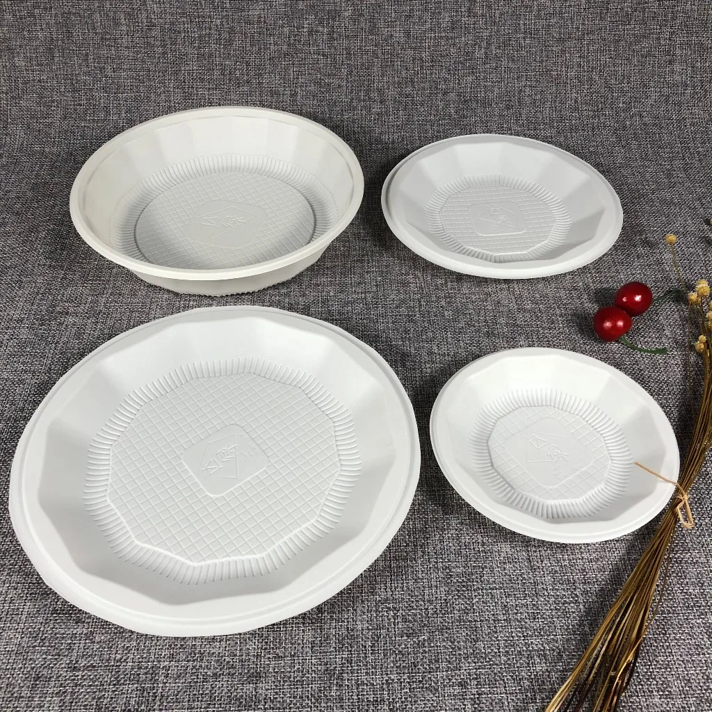
Y07 15%off disposable corn starch plate biodegradable cornstarch set with cutlery 