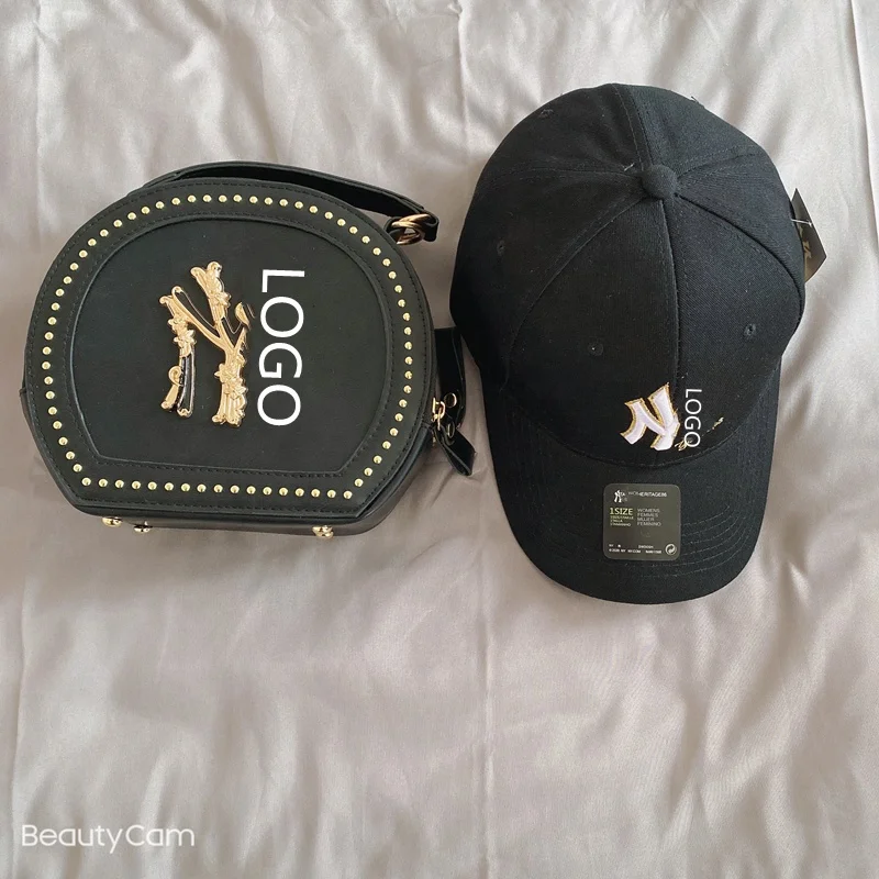 
2021 Stock Quick Shipping Latest Women n hats and bag set hand bags and hats Pu Y hat and purse set 