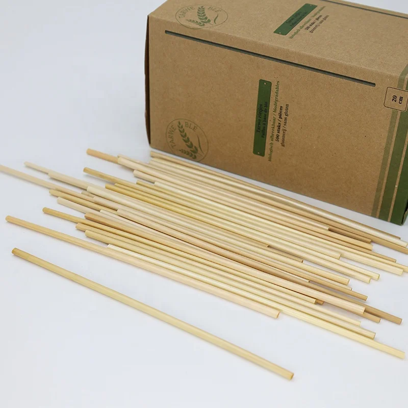Customized Packaging Disposable 100% Natural Wheat Straws Drinking Straw