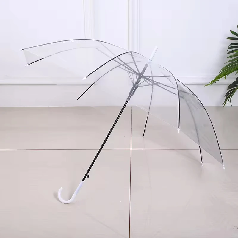 Cheap Custom Kids Pink Clear Umbrella Japanese Korean Style Children Color Transparent Umbrella Windproof