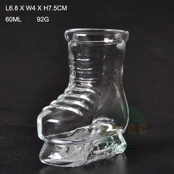 skiboot shaped shot glass Vodka spirit glass cup wine glass 40ml 1.4oz skiing boots fish design mini