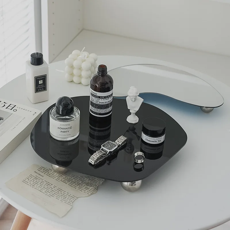 Yiscaxia Irregular acrylic mirror tray arc ornaments for photoshoot home art accessories photo props decoration