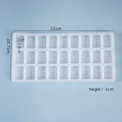 Rune  Silicone resin Epoxy Casting Alphabet Symbol Word Molds for Divination Dominoes Building Blocks Stacking Puzzle Soaps