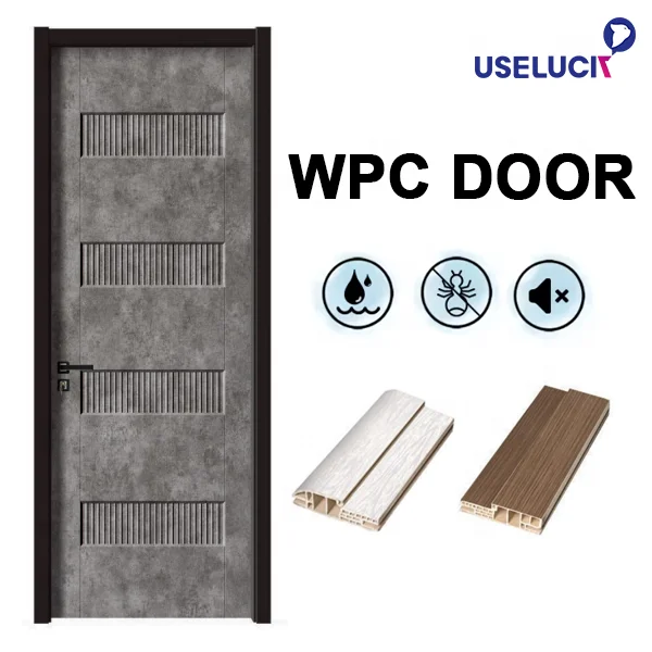 Durable PVC Foldable WPC Doors for Houses Indoor and Cheapest Indian Wooden Door Design for House Interior for Houses