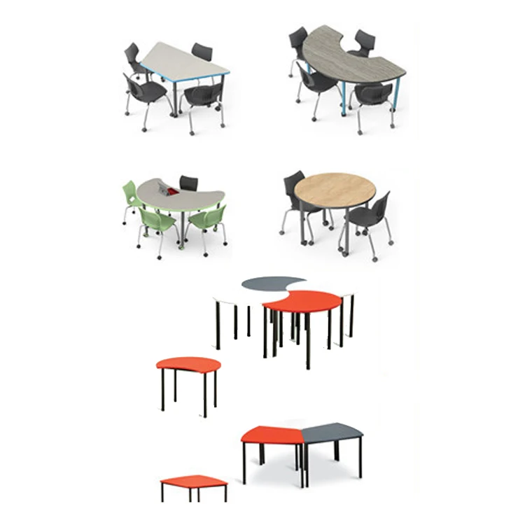 Custom Color Adjustable Height Cheap School Furniture Student Desk Manufacturer For Classroom