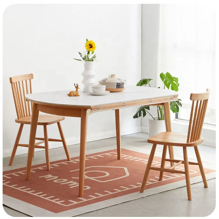 Customized Wholesale Modern Round Wood Dining Table set for Kitchen or living room