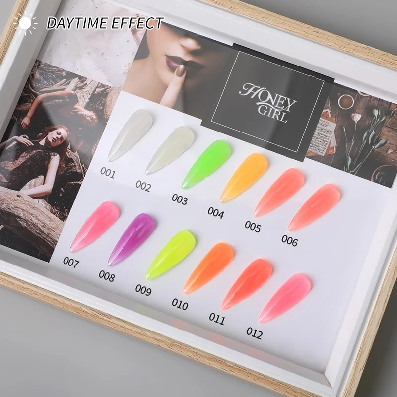 HONEY GIRL Luminous Nail Extension Gel Glow In Dark UV Soak Off  Lighting In Night Nail Extension Gel