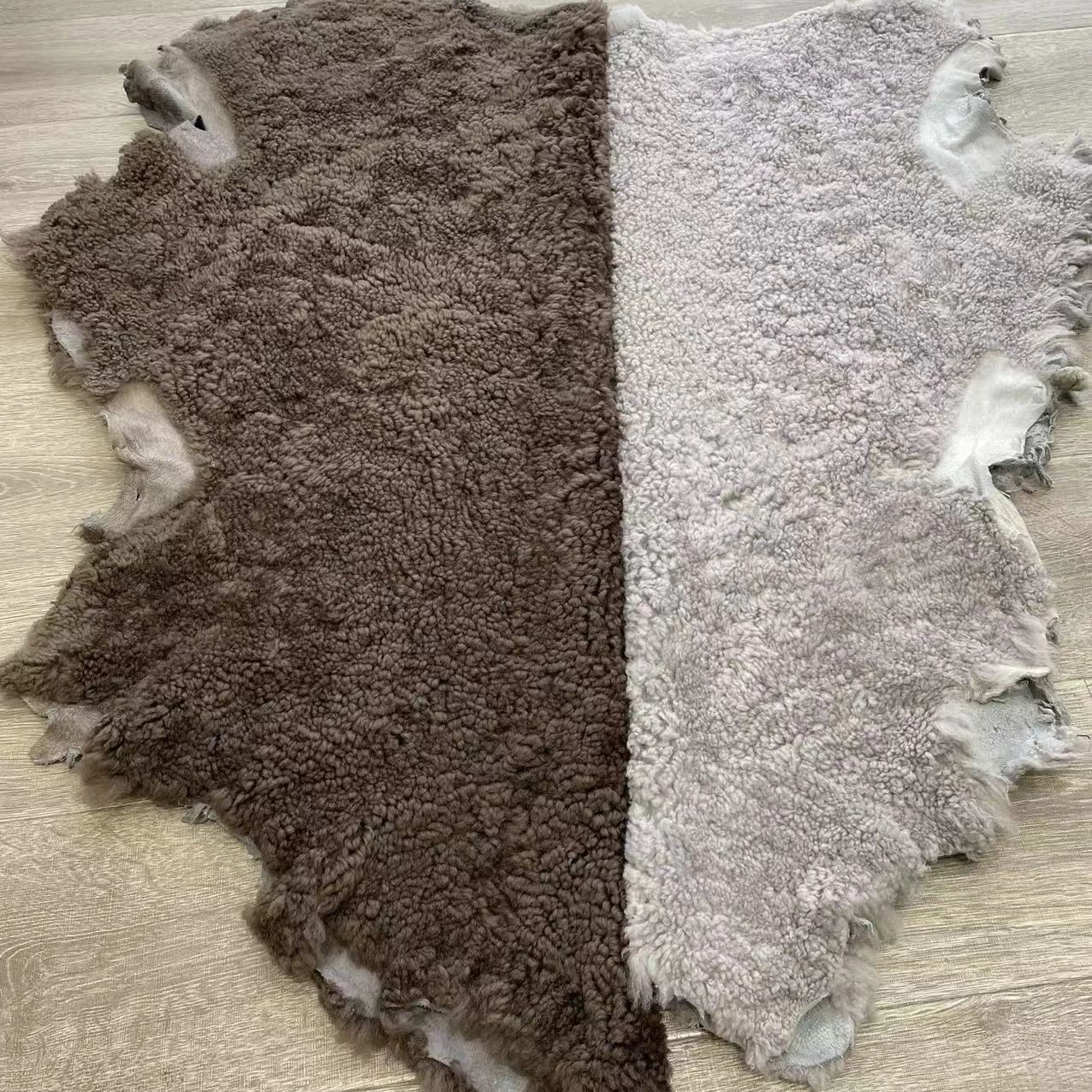eco-tanning  Australia short curly sheep skin shearling sheepskin with wool lining leather for shoes garment lining