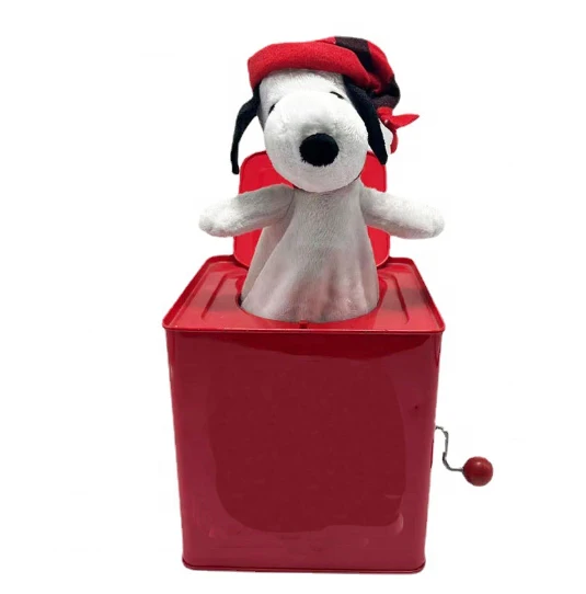 Customize tin can pop up puppet toy hand crank music jack in the box gifts for Children 2024 OEM ODM