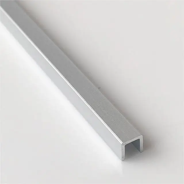 Stainless Steel ceramic bright silver carpet to transition trim tile u shape strip edge molding transition decorative profile