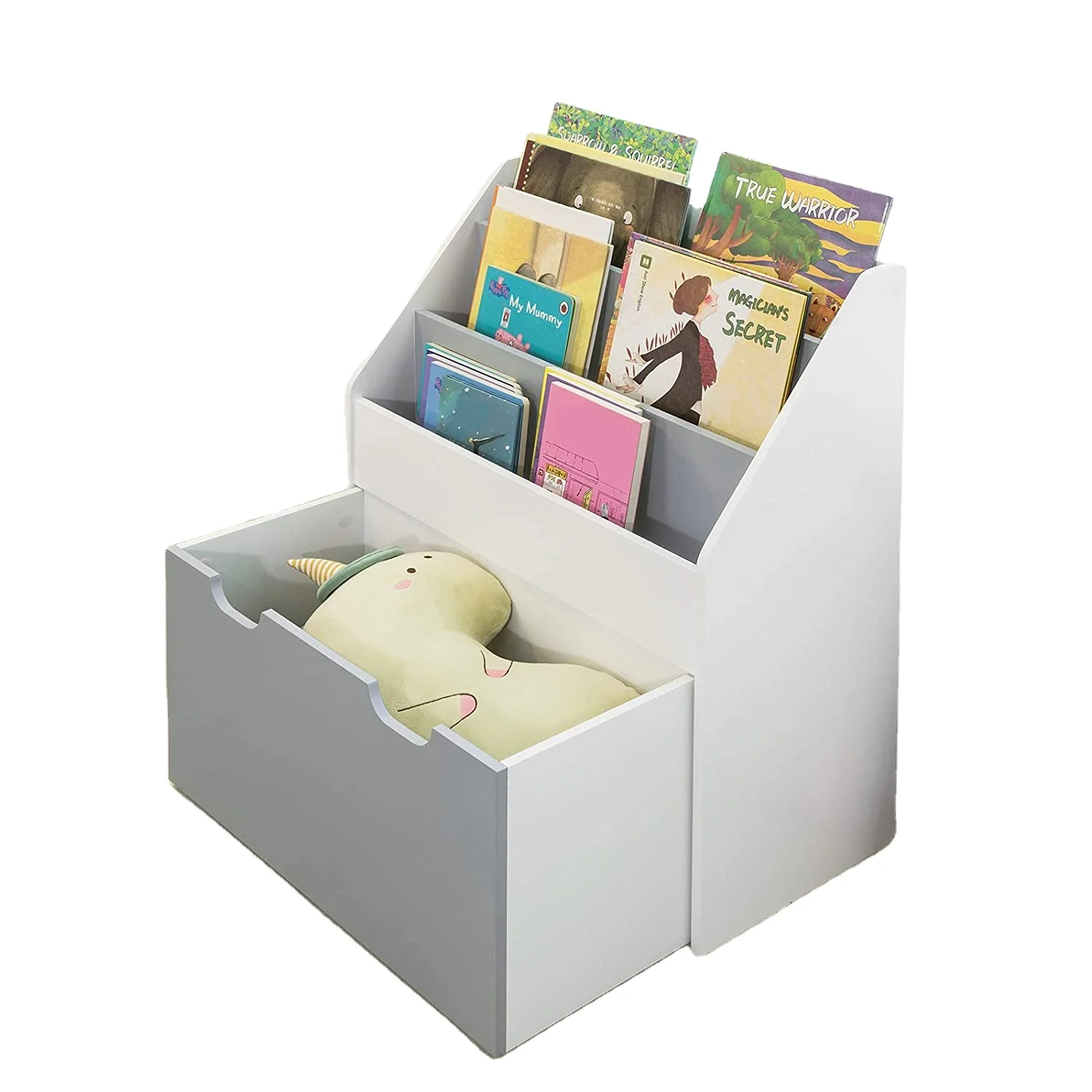 Combohome Kid Decoration Bookcase Children Kids Bookcase With Drawer And Wheels Book Shelf Storage Display Rack