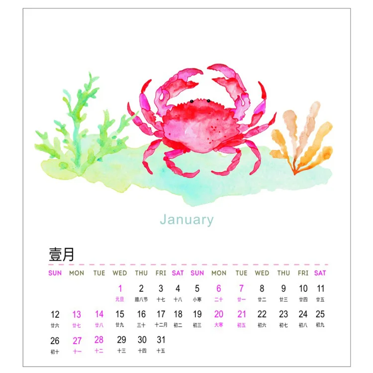 2024 Custom Colorful Printing Desktop Calendar Desk Table Monthly Advent Calendar